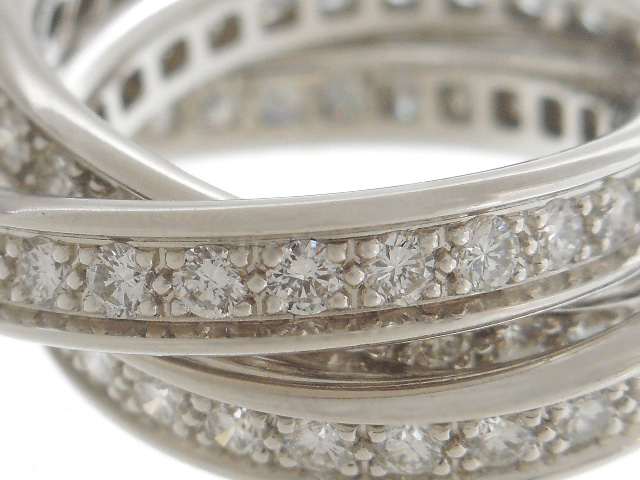 Cartier カルティエ スリーバングルズリング 指輪 ホワイトゴールド WG