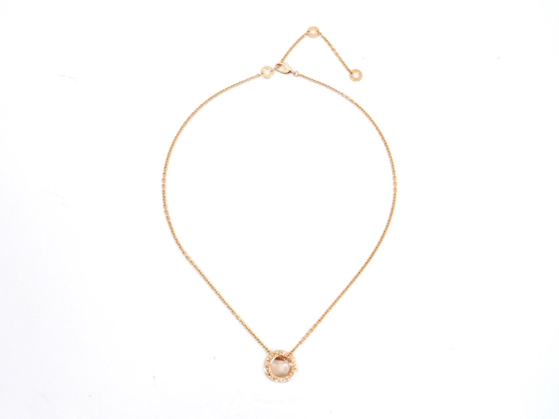 新品 ネックレス 18k ビーゼロ　ピンクゴールド　ロゴ　ストーン付き BVLGARI ブルガリ B-zero1 ビーゼロワン ネックレス PG ピンク