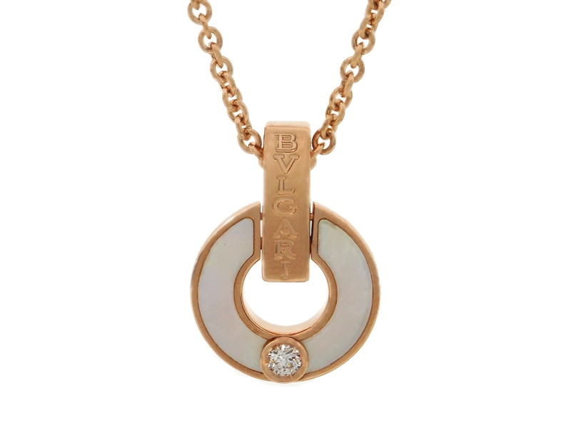 BVLGARI ブルガリ BBオープンワーク ネックレス PG ピンクゴールド 白 