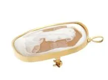 JEWELRY 貴金属・宝石 カメオ ブローチ ペンダントトップ K18 イエロ