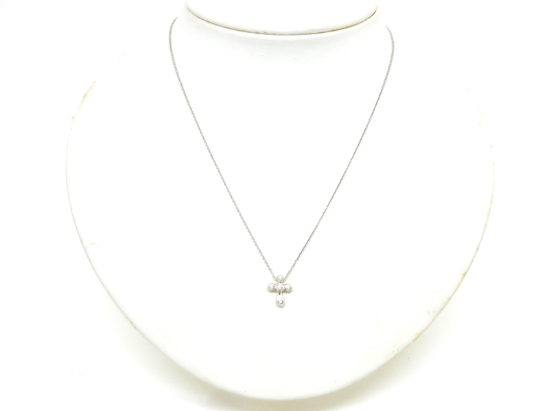 美品 ティファニー ネックレス クロス ダイヤモンド s スモール