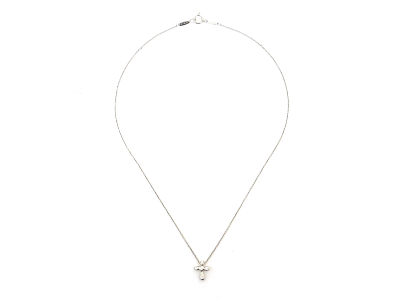 TIFFANY&CO ティファニー スモールクロス ネックレス プラチナ D