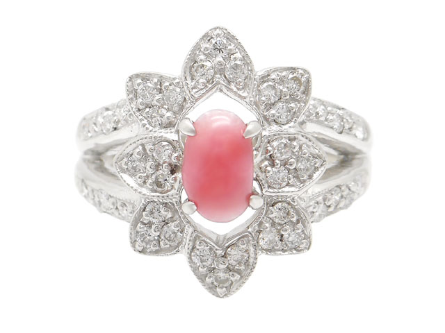 JEWELRY 貴金属・宝石 コンクパール リング PT1000 プラチナ 0.76ct D0.50ct 8.3g 14号 ソーティング 三越ジュエリー 2143800161040 【200】