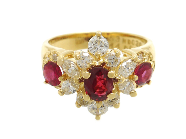 K18 ルビー ダイヤモンド リング JEWELRY 貴金属・宝石 リング 指輪 K18 ルビー ダイヤモンド 5.7
