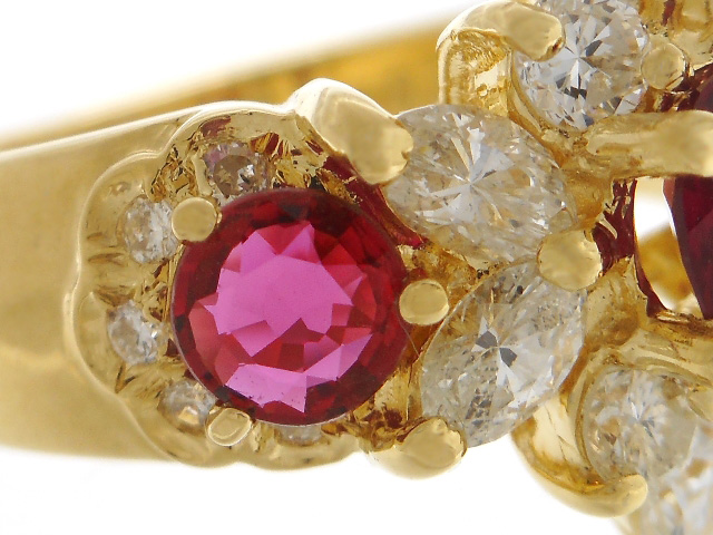 JEWELRY 貴金属・宝石 リング 指輪 K18 ルビー ダイヤモンド 5.7