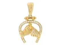 JEWELRY　貴金属・宝石　ペンダントトップ　K18　ゴールド　ダイヤモンド　8.7g　馬　（2143600341116）【200】