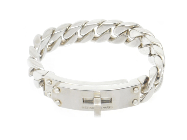 HERMES　エルメス　ケリーグルメット　ブレスレット　GM　シルバー　SV　72.2g　H120432（2143200611176）【200】