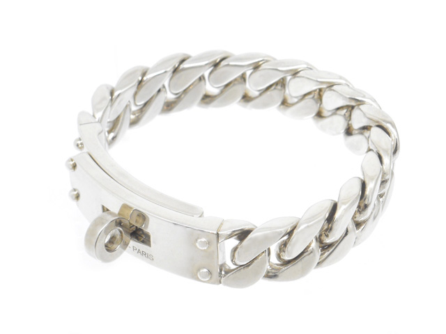 HERMES エルメス ケリーグルメット ブレスレット GM シルバー SV 72.2g