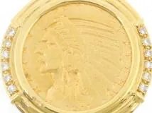 JEWELRY　トップ　金貨　K21.6/K18　ゴールド　ダイヤモンド　13.2g　（2148600003842）【200】