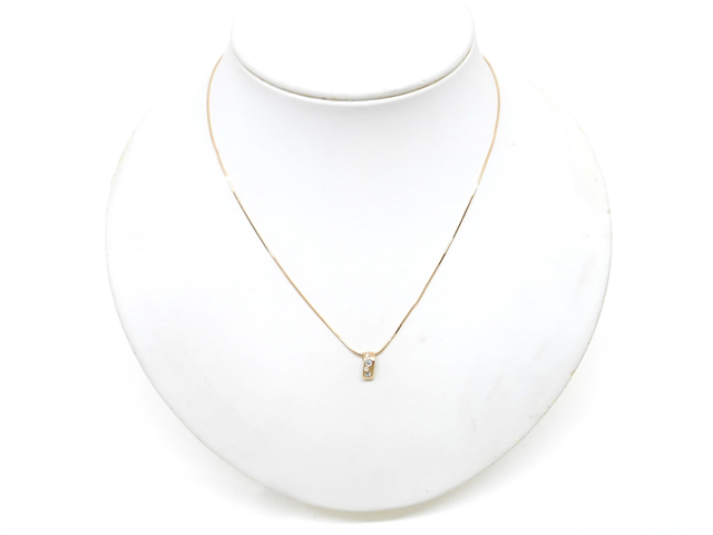 美品★4℃ YG ネックレス ダイヤモンド アクアゴールド K18 4℃アクアゴールド ネックレス | 112311123802 | 【公式】4