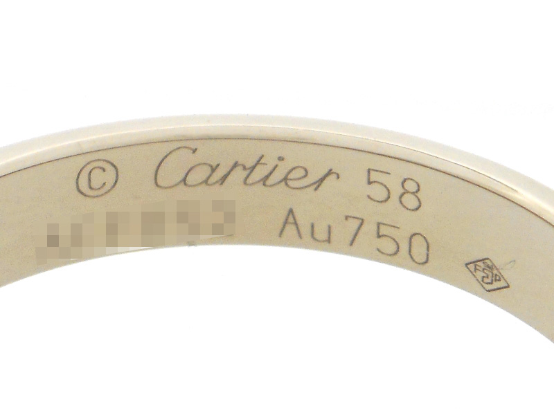 カルティエCartier WGホワイトゴールド　ミニラブ 新品)CARTIER カルティエ ラブ リング スモールモデル ホワイト