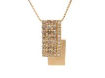 JEWELRY　貴金属･宝石　ダイヤモンド　ネックレス　ブラウンダイヤ　K18PG　ピンクゴールド　D1.00ct　4.4g　2141000339528　【200】