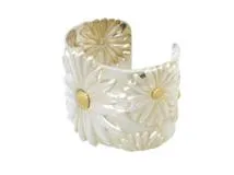 TIFFANY＆CO　ティファニー　フラワーカフバングル　SV　シルバー　YG　イエローゴールド　105.0g　2143200594035　【200】