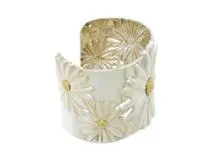 TIFFANY＆CO　ティファニー　フラワーカフバングル　SV　シルバー　YG　イエローゴールド　105.0g　2143200594035　【200】