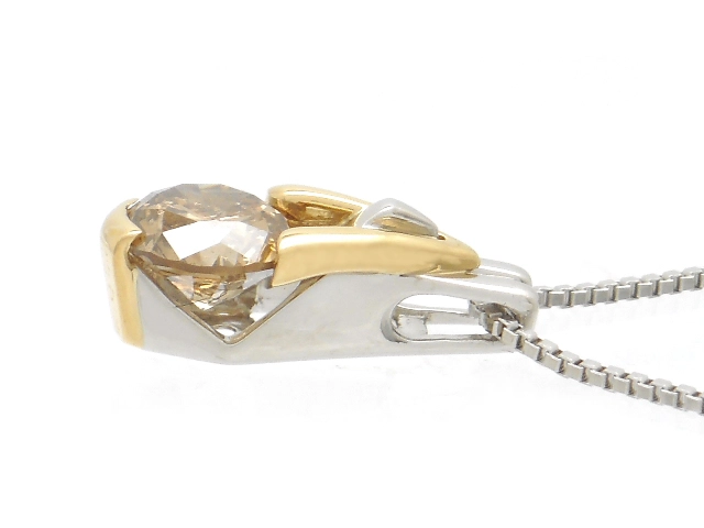 JEWELRY　貴金属・宝石　ネックレス　K18　ゴールド　プラチナ　PT850/PT900　ブラウンダイヤモンド　4.3g（2143000731234）【200】