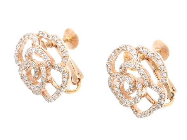 Jewelry 貴金属 宝石 ダイヤイヤリング K18pg ピンクゴールド D0 30ct D0 30ct 5 2g フラワー 花 0 の購入なら 質 の大黒屋 公式