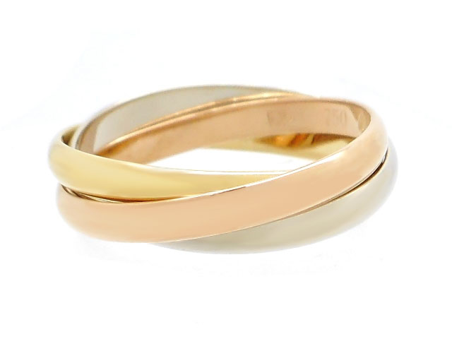Cartier カルティエ リング 指輪 トリニティリング 3連 3カラー ホワイトゴールド ピンクゴールド イエローゴールド 5.5ｇ 57号  日本サイズ約17号 2143000560551 【200】 の購入なら「質」の大黒屋（公式）
