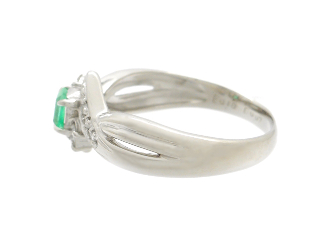 JEWELRY 貴金属・宝石 リング プラチナ PT900 エメラルド ダイヤモンド