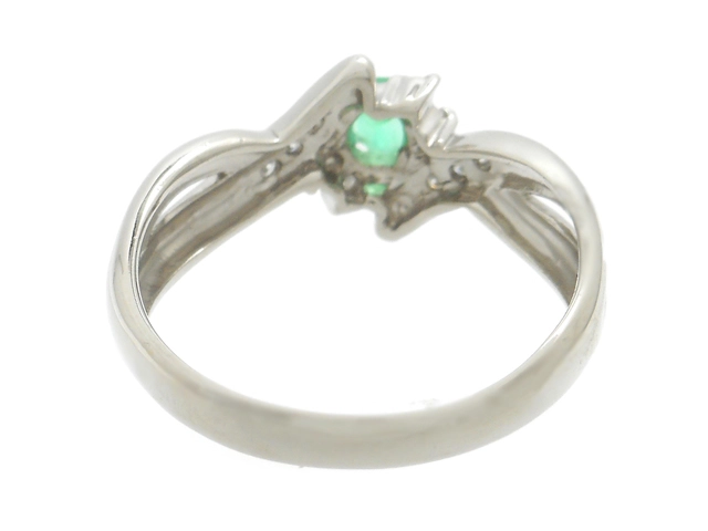 JEWELRY　貴金属・宝石　リング　プラチナ　PT900　エメラルド　ダイヤモンド　3.9g　12号（2121000025997）【200】