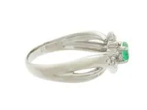 JEWELRY　貴金属・宝石　リング　プラチナ　PT900　エメラルド　ダイヤモンド　3.9g　12号（2121000025997）【200】