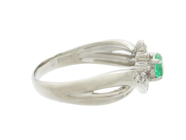 JEWELRY　貴金属・宝石　リング　プラチナ　PT900　エメラルド　ダイヤモンド　3.9g　12号（2121000025997）【200】