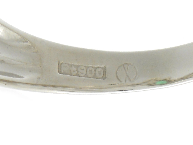 JEWELRY　貴金属・宝石　リング　プラチナ　PT900　エメラルド　ダイヤモンド　3.9g　12号（2121000025997）【200】