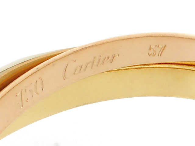 Cartier　カルティエ トリニティリング スリーカラーゴールド 750YG/WG/PG 52号　日本サイズ約11.5号52リング幅
