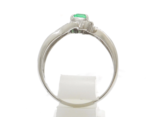 JEWELRY　貴金属・宝石　リング　プラチナ　PT900　エメラルド　ダイヤモンド　3.9g　12号（2121000025997）【200】
