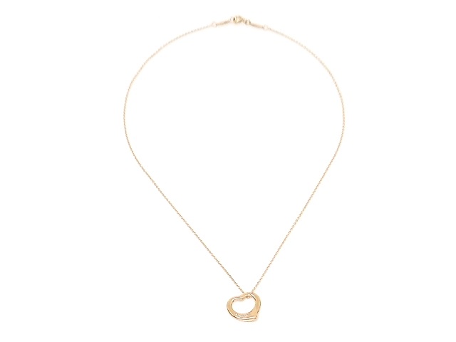 TIFFANY＆CO ティファニー オープンハート ネックレス 750PG ピンク 