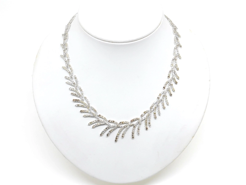JEWELRY　ダイヤモンド　ネックレス　ブラウンダイヤ　K18WG　ホワイトゴールド　D14.50ct　36.8g　2120500196565　【200】