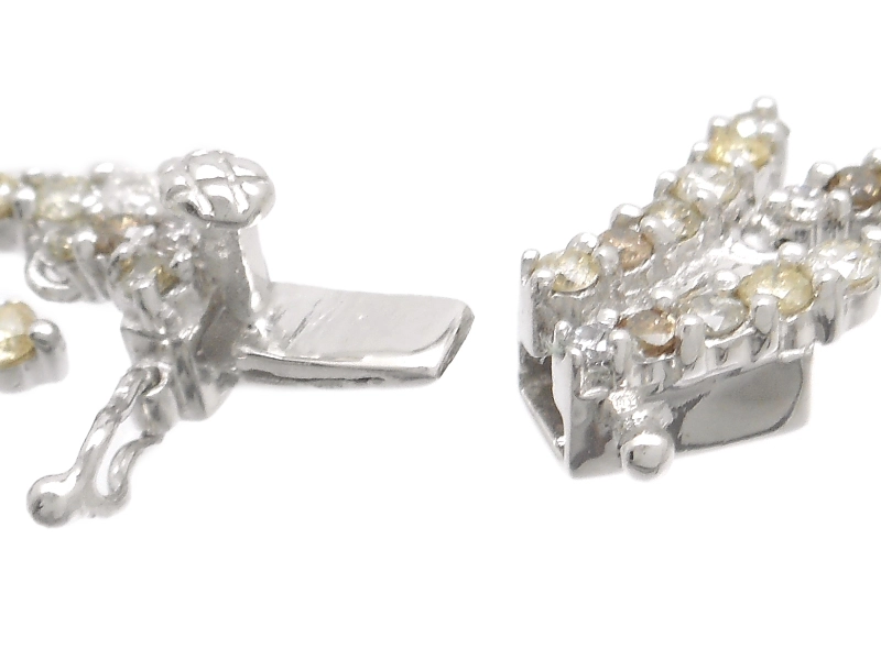 JEWELRY　ダイヤモンド　ネックレス　ブラウンダイヤ　K18WG　ホワイトゴールド　D14.50ct　36.8g　2120500196565　【200】