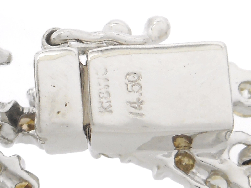 JEWELRY　ダイヤモンド　ネックレス　ブラウンダイヤ　K18WG　ホワイトゴールド　D14.50ct　36.8g　2120500196565　【200】