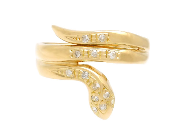 JEWELRY 貴金属・宝石 ダイヤリング K18 ゴールド D0.12ct 2.6g 15.5号 ...