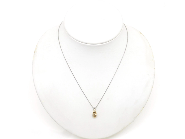 JEWELRY　貴金属・宝石　ネックレス　K18　ゴールド　プラチナ　PT850/PT900　ブラウンダイヤモンド　4.3g（2143000731234）【200】