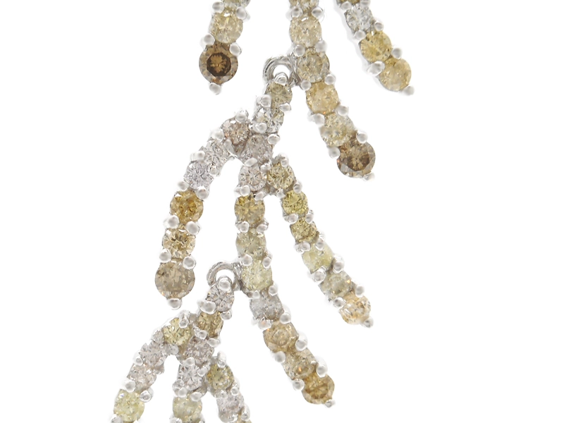 JEWELRY　ダイヤモンド　ネックレス　ブラウンダイヤ　K18WG　ホワイトゴールド　D14.50ct　36.8g　2120500196565　【200】