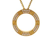 Cartier　カルティエ　ラブサークル　ネックレス　YG　イエローゴールド　パヴェダイヤ　16.6g　B7058400　2147100550474　【200】