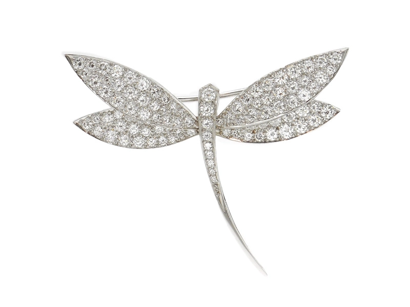 Van Cleef & Arpels ヴァンクリーフ&アーペル ミニダフネブローチ WG ホワイトゴールド ダイヤモンド 9.1g 2143000730770 【200】