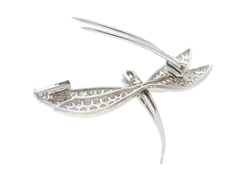 Van Cleef & Arpels ヴァンクリーフ&アーペル ミニダフネブローチ WG ホワイトゴールド ダイヤモンド 9.1g 2143000730770 【200】