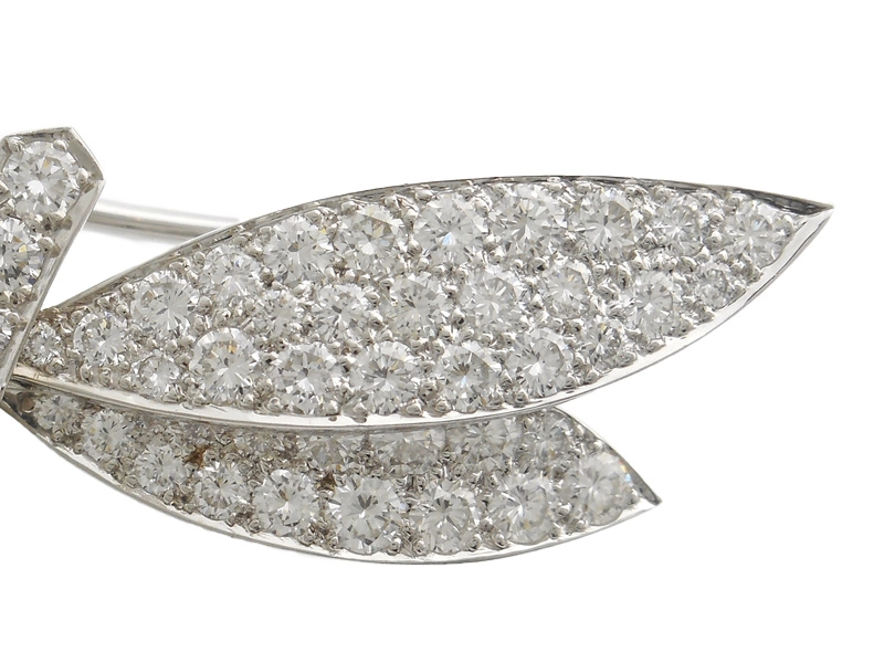 Van Cleef & Arpels ヴァンクリーフ&アーペル ミニダフネブローチ WG ホワイトゴールド ダイヤモンド 9.1g 2143000730770 【200】