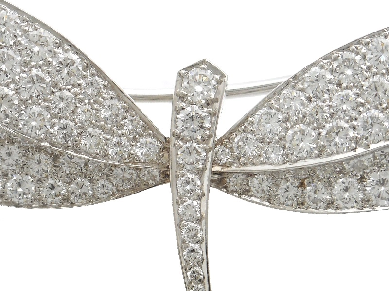 Van Cleef & Arpels ヴァンクリーフ&アーペル ミニダフネブローチ WG ホワイトゴールド ダイヤモンド 9.1g 2143000730770 【200】