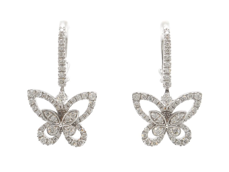 GRAFF グラフ バタフライシルエットドロップピアス ピアス WG ホワイト