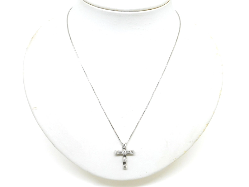 JEWELRY　貴金属・宝石　ダイヤモンドネックレス　クロス　PT　プラチナ　ダイヤモンド　1.00ct　7.0g