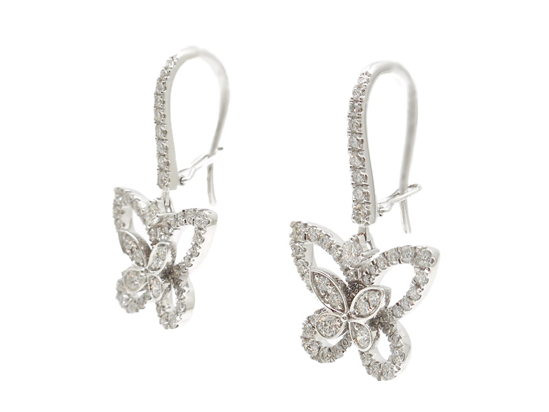 GRAFF グラフ バタフライシルエットドロップピアス ピアス WG ホワイト