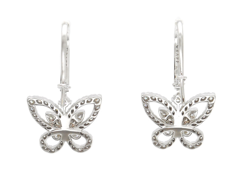 GRAFF グラフ バタフライシルエットドロップピアス ピアス WG ホワイト