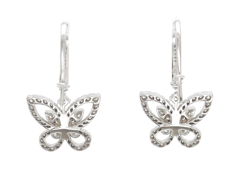 GRAFF　グラフ　バタフライシルエットドロップピアス　ピアス　WG　ホワイトゴールド　ダイヤモンド　5.0g　RGE1617　2143200634847　【200】