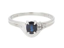 JEWELRY　貴金属・宝石　サファイアリング　ダイヤモンド　11号　PT850　プラチナ　2.1g　S0.43ct　D0.03ct　2143800179007　【200】