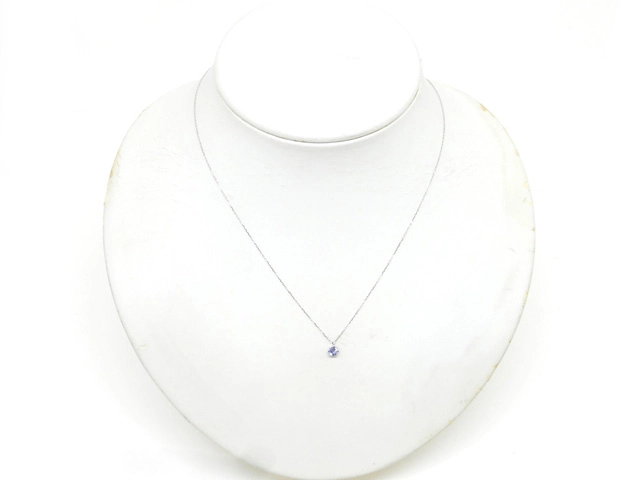 ４℃　ヨンドシー　ネックレス　ホワイトゴールド　K10WG　タンザナイト　0.7g（2121000023436）【200】
