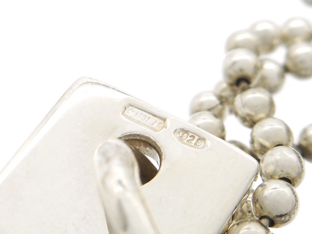 GUCCI　グッチ　ロゴプレート ネックレス　シルバー　SV　ダブル ボールチェーン　23.3g（2141300460885）【200】