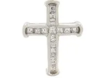 JEWELRY　貴金属・宝石　ダイヤネックレス　PT850　プラチナ　ダイヤモンド　7.3g　クロス　十字架　（2143400195926）【200】