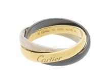 Cartier　カルティエ　トリニティリング　指輪　イエローゴールド　ホワイトゴールド　YG/WG　セラミック　6.1g　50号　B4235651　（2120000314513）【200】